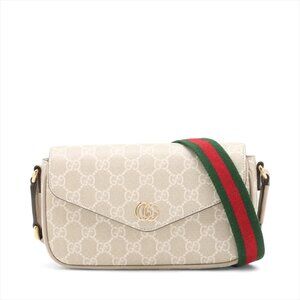 👜 Gucci GG Supreme PVC Leather Shoulder Bag Beige 764961
